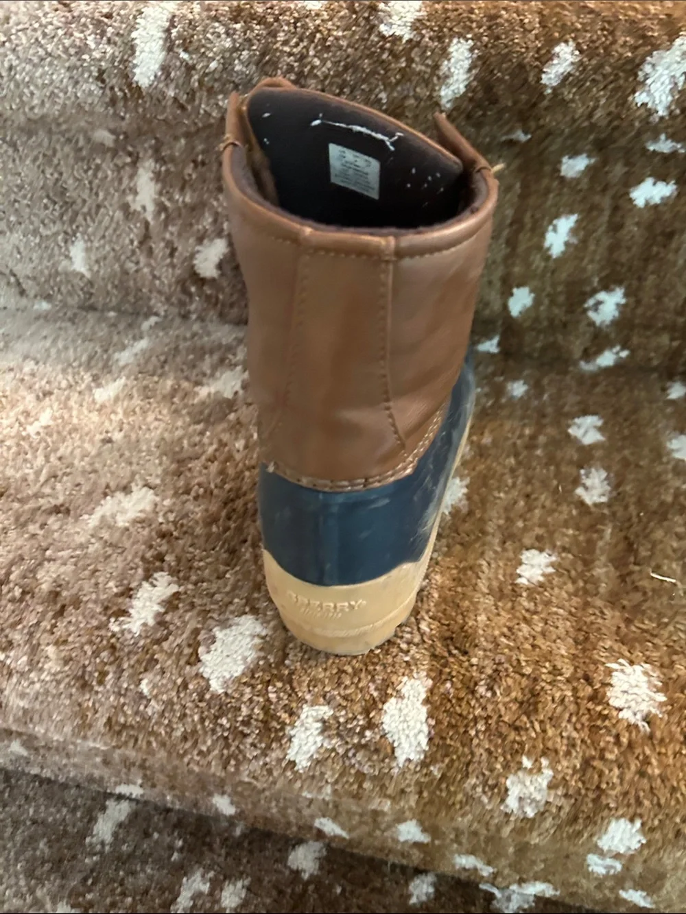 Sperry Brown and Navy Kids Duck Boots Boys 5